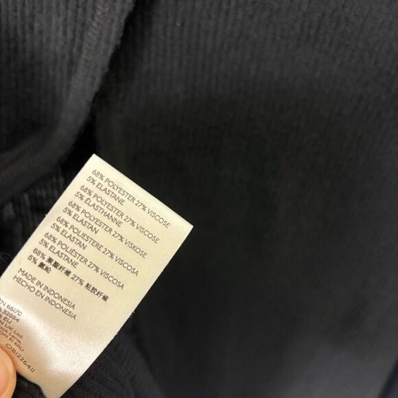 Free People We The Free Black Cowl Neck Ribbed Slit Back Long Sleeve Thermal Top - Picture 6 of 6